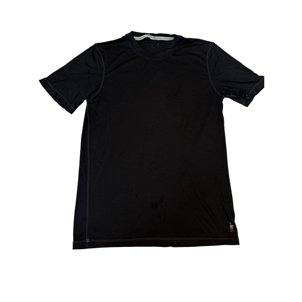 Smartwool 100% Merino Wool Tee Shirt Black Layering Gorpcore Hiking Camping Sz M